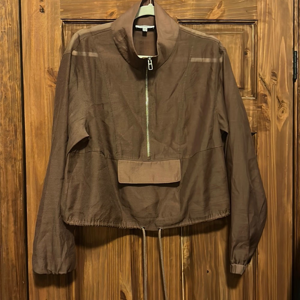 Good American Brown Zip-Up Top